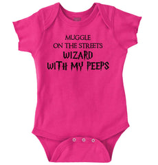 Wizard With My Peeps Romper Bodysuit-Direct To Garment Print-Brisco Baby