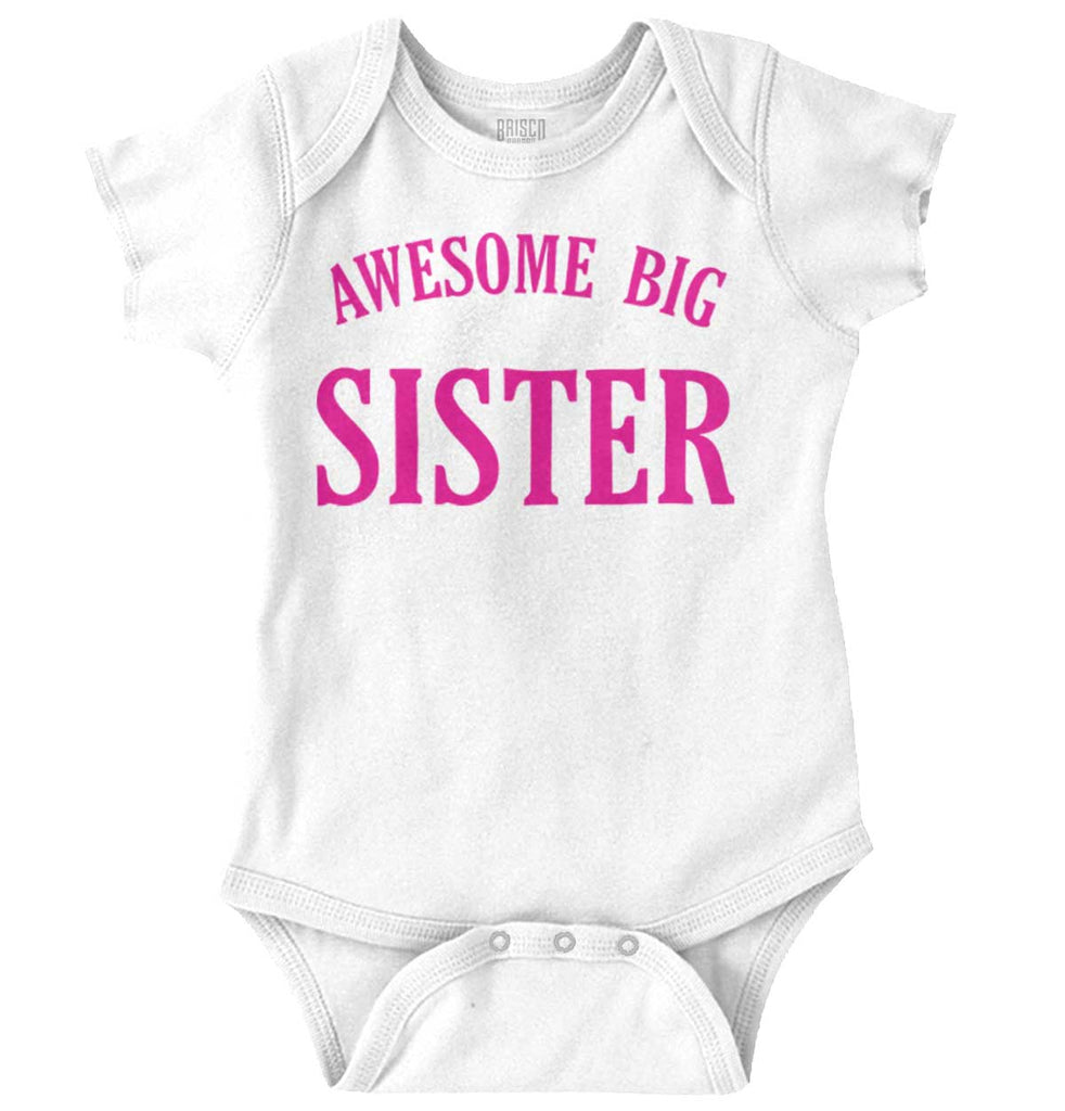 Awesome Big Sister Romper Bodysuit-Direct To Garment Print-Brisco Baby