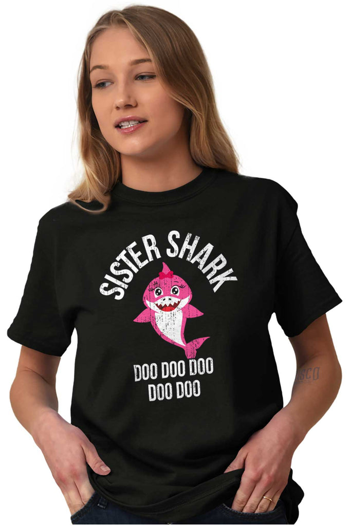 Cartoon Sister Shark T Shirt-Direct To Garment Print-Brisco Baby