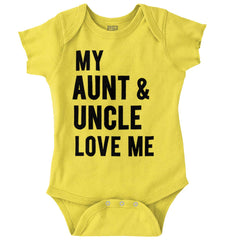 Aunt And Uncle Love Me Romper Bodysuit-Direct To Garment Print-Brisco Baby