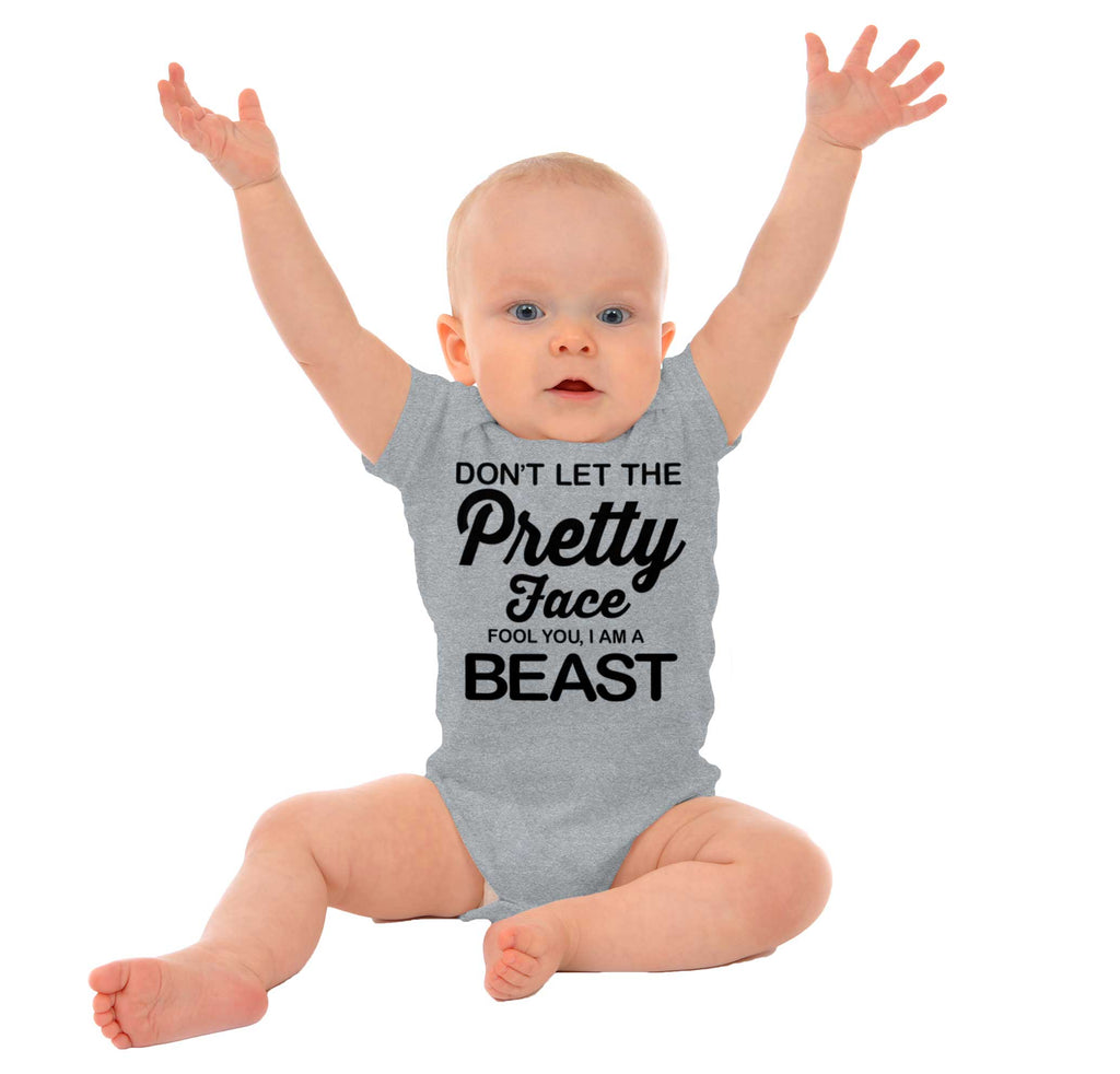 Pretty Face Romper Bodysuit-Direct To Garment Print-Brisco Baby