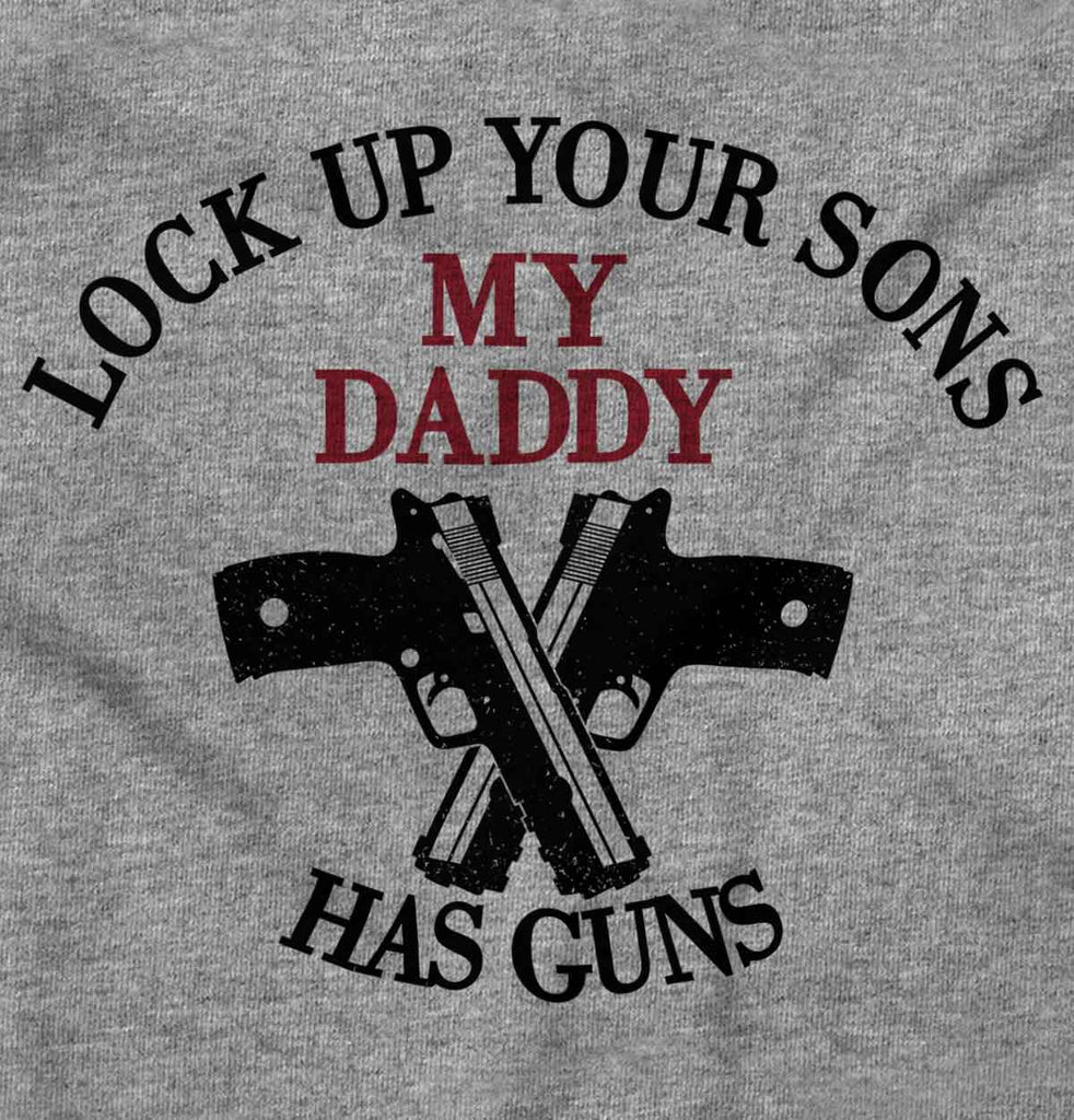 Daddy Has Guns Romper Bodysuit-Direct To Garment Print-Brisco Baby