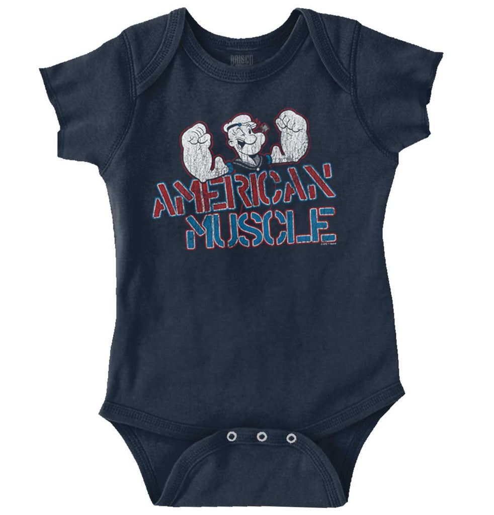 American Muscle Romper Bodysuit-Direct To Garment Print-Brisco Baby