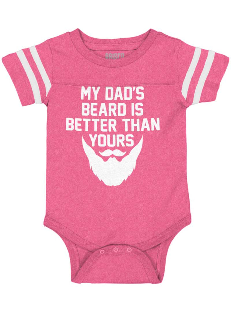 Dad's Beard Football Romper Bodysuit-Direct To Garment Print-Brisco Baby