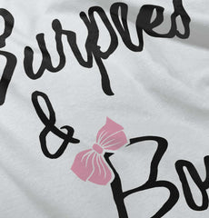Burpees and Bows Ringer Romper Bodysuit-Direct To Garment Print-Brisco Baby