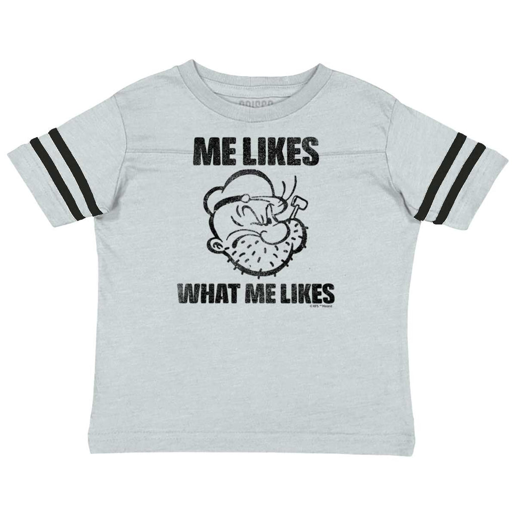 What Me Likes Toddler Football Jersey Tee-Direct To Garment Print-Brisco Baby