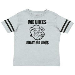 What Me Likes Toddler Football Jersey Tee-Direct To Garment Print-Brisco Baby