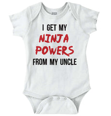 Get Ninja Powers From Uncle Romper Bodysuit-Direct To Garment Print-Brisco Baby