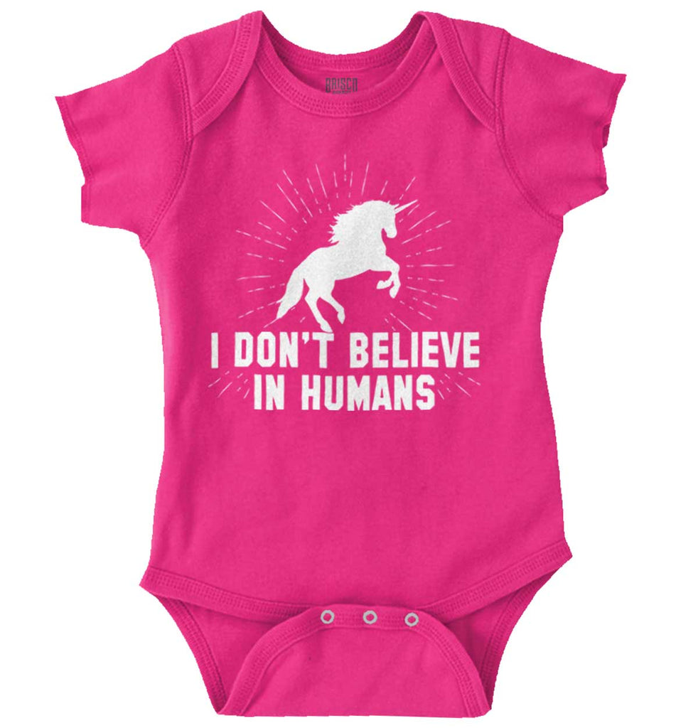 Don't Believe In Humans Romper Bodysuit-Direct To Garment Print-Brisco Baby