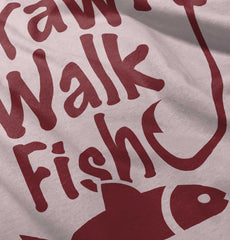 Crawl Walk Fish Toddler Ruffled Trim T-Shirt-Direct To Garment Print-Brisco Baby