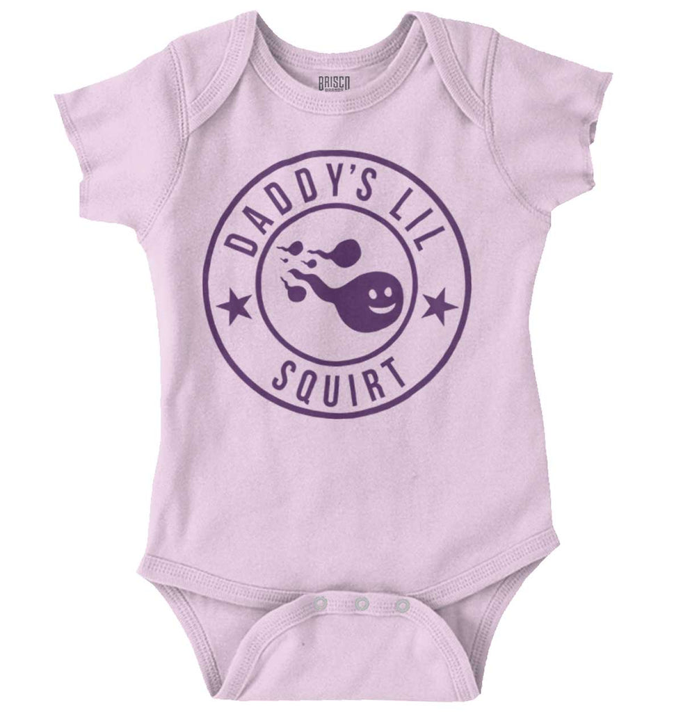 Daddy's Lil Squirt Romper Bodysuit-Direct To Garment Print-Brisco Baby