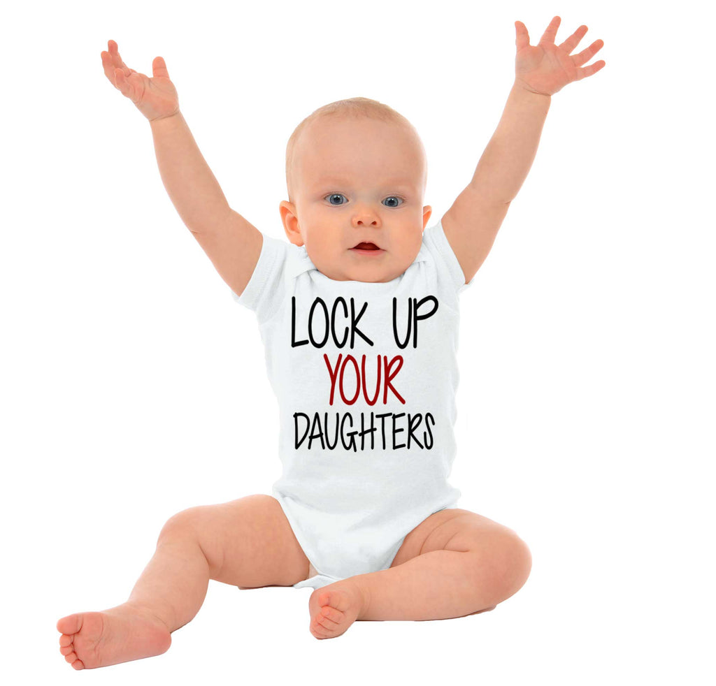 Lock Up Daughters Romper Bodysuit-Direct To Garment Print-Brisco Baby