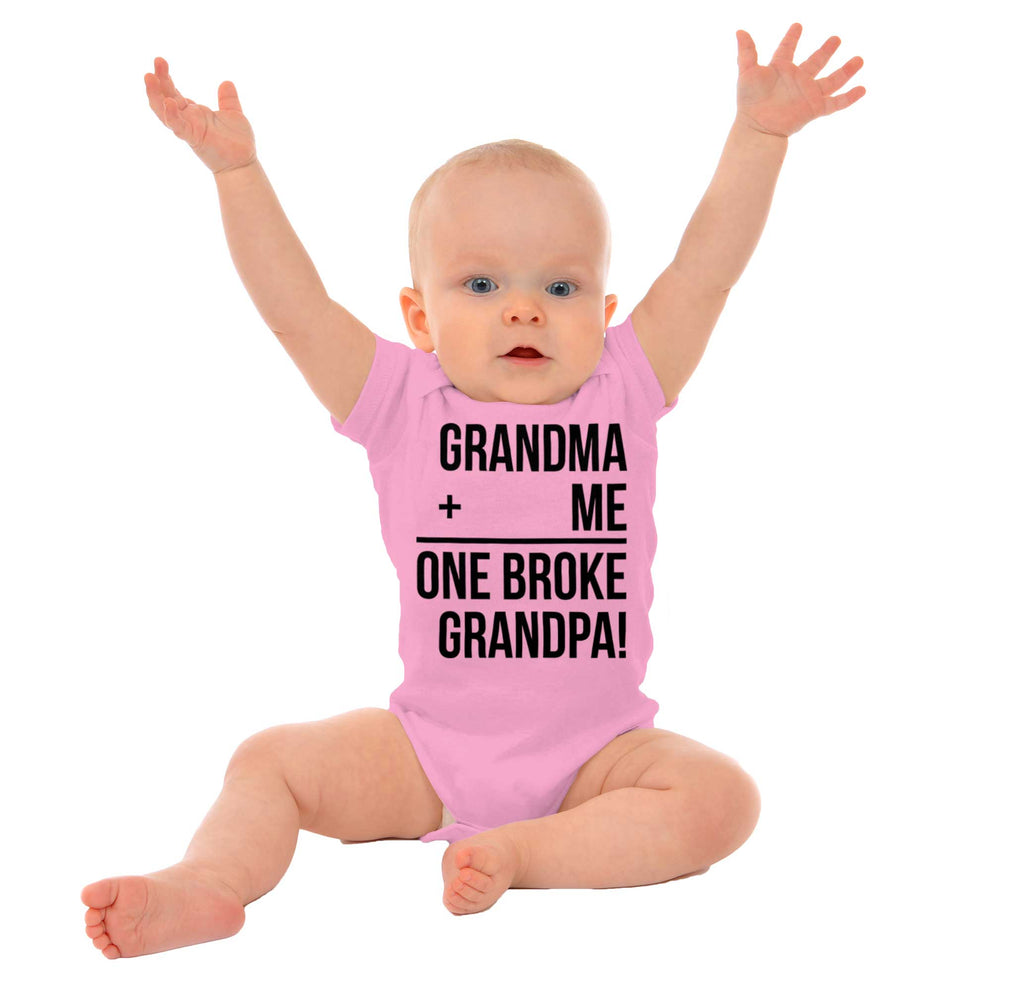 One Broke Grandpa Romper Bodysuit-Direct To Garment Print-Brisco Baby