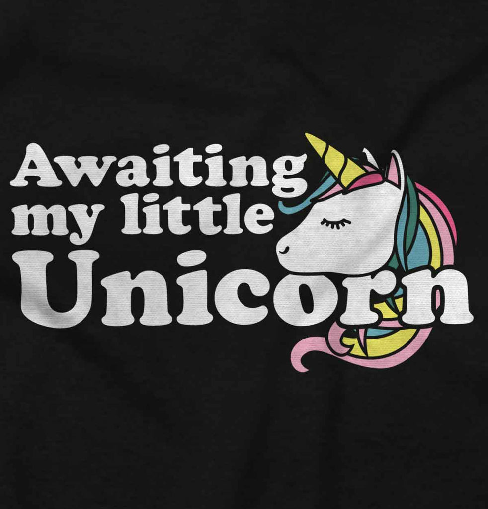 Awaiting My Little Unicorn Maternity T-Shirt-Direct To Garment Print-Brisco Baby