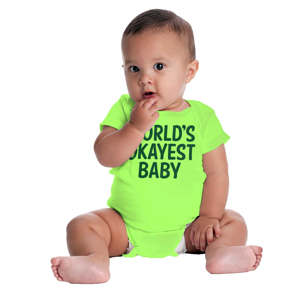 Okayest Baby Romper Bodysuit-Direct To Garment Print-Brisco Baby
