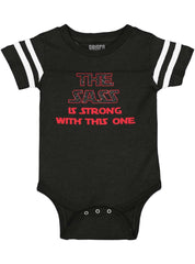 Sass Is Strong Football Romper Bodysuit-Direct To Garment Print-Brisco Baby