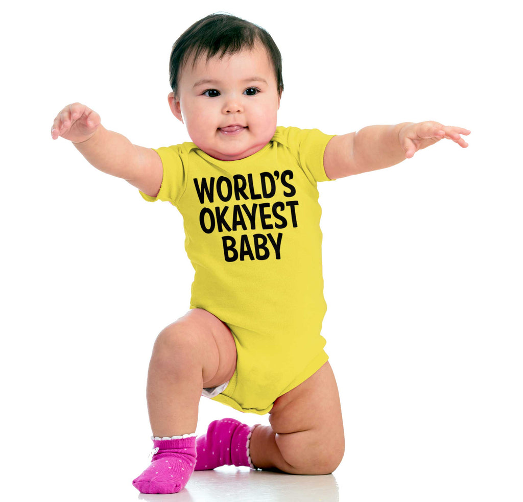 Okayest Baby Romper Bodysuit-Direct To Garment Print-Brisco Baby