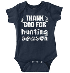 Thank God For Hunting Romper Bodysuit-Direct To Garment Print-Brisco Baby