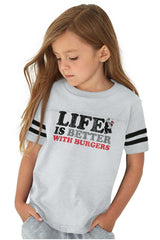 Better With Burgers Toddler Football Jersey Tee-Direct To Garment Print-Brisco Baby
