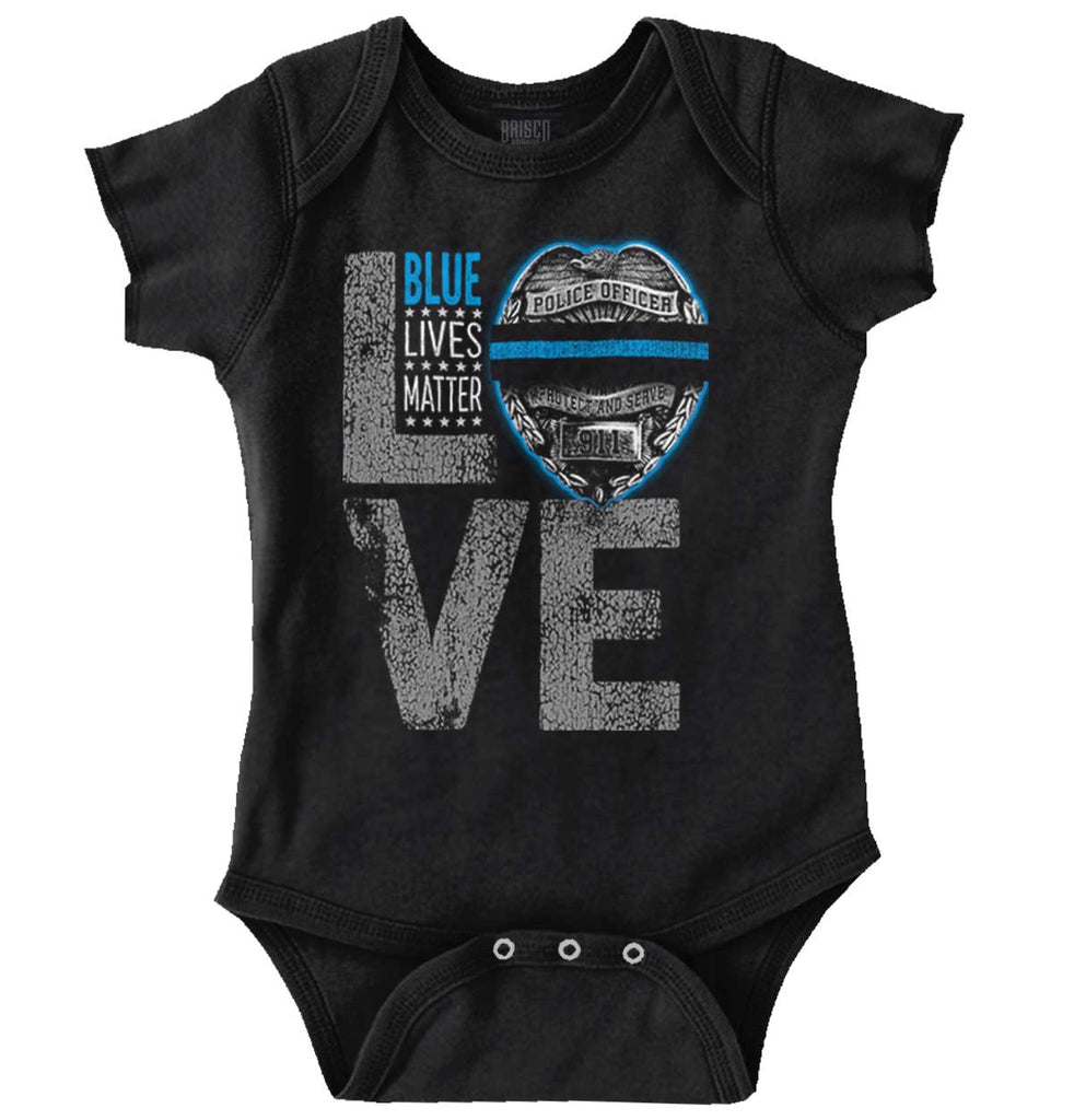 Police Love Romper Bodysuit-Direct To Garment Print-Brisco Baby