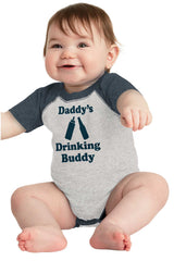 Drinking Buddy Raglan Romper Bodysuit-Direct To Garment Print-Brisco Baby