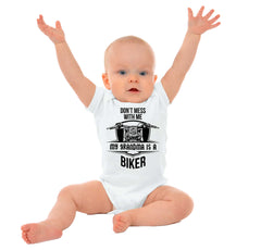 Biker Grandma Romper Bodysuit-Direct To Garment Print-Brisco Baby