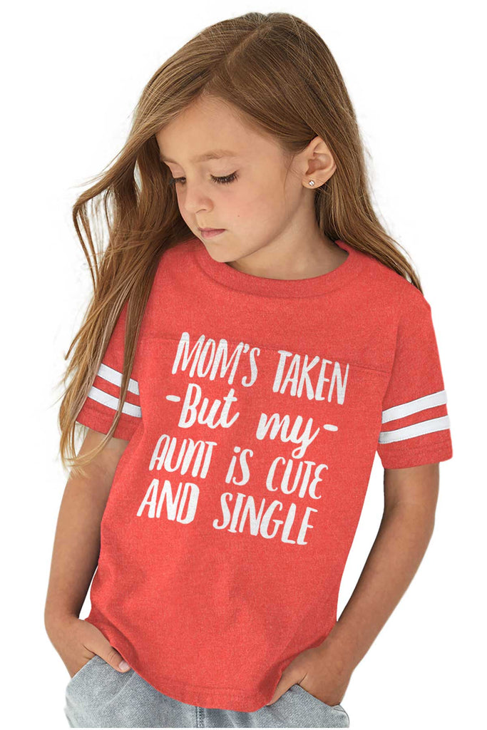 Aunt is Single Toddler Football Jersey Tee-Direct To Garment Print-Brisco Baby