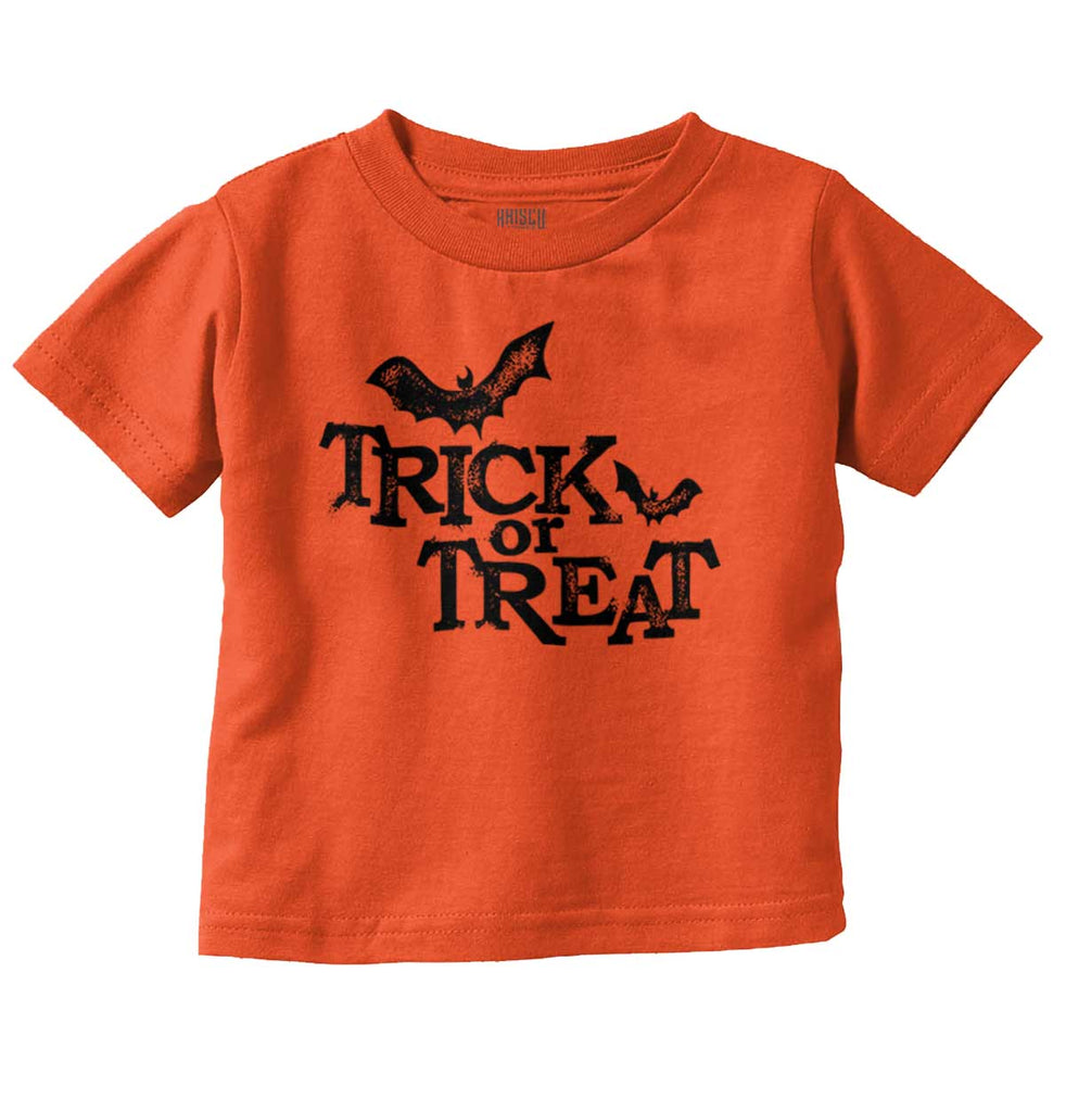 Trick or Treat Bats Infant Toddler T Shirt-Direct To Garment Print-Brisco Baby