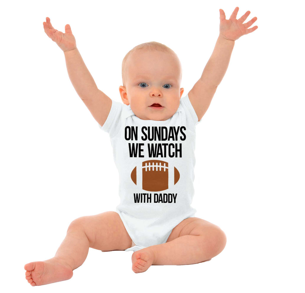 Football Sundays Romper Bodysuit-Direct To Garment Print-Brisco Baby