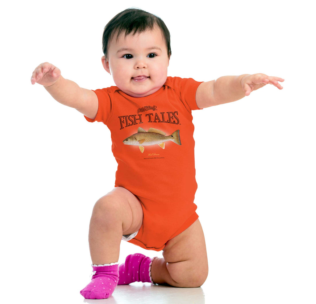 Red Drum Fish Romper Bodysuit-Direct To Garment Print-Brisco Baby