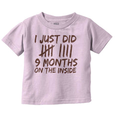 9 Months Inside Infant Toddler T Shirt-Direct To Garment Print-Brisco Baby