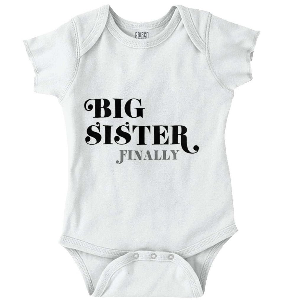 Big Sister Finally Romper Bodysuit-Direct To Garment Print-Brisco Baby