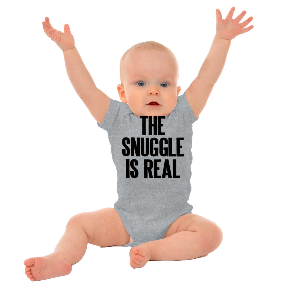 Snuggle Is Real Romper Bodysuit-Direct To Garment Print-Brisco Baby
