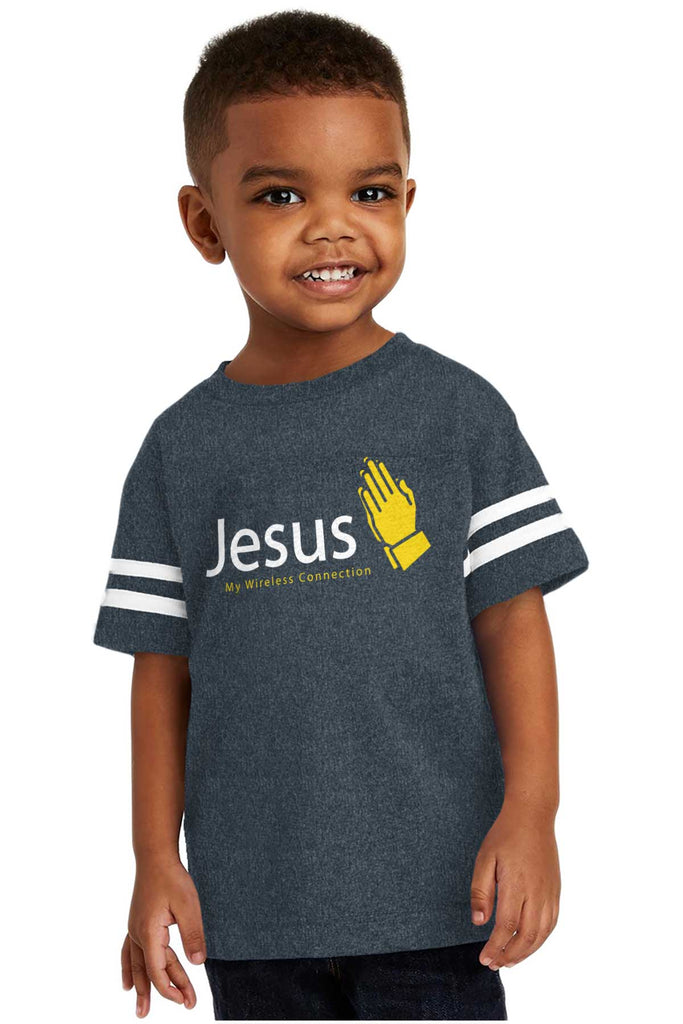Jesus Connection Toddler Football Jersey Tee-Direct To Garment Print-Brisco Baby