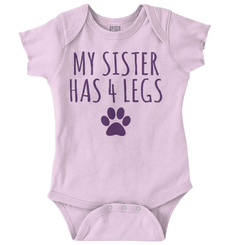 Sister has 4 legs Romper Bodysuit-Direct To Garment Print-Brisco Baby