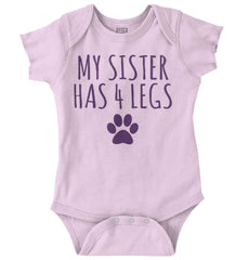 Sister has 4 legs Romper Bodysuit-Direct To Garment Print-Brisco Baby