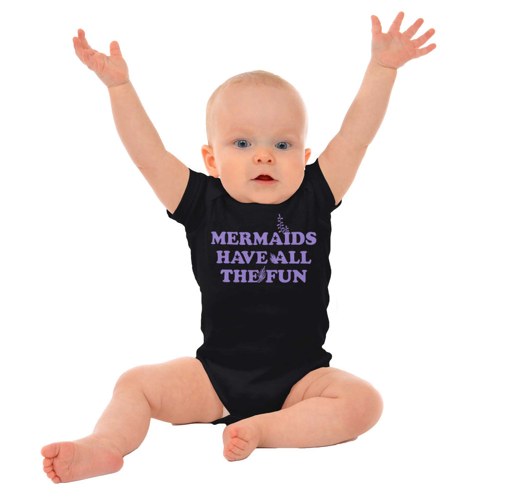 Mermaids Have Fun Romper Bodysuit-Direct To Garment Print-Brisco Baby