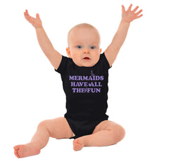 Mermaids Have Fun Romper Bodysuit-Direct To Garment Print-Brisco Baby