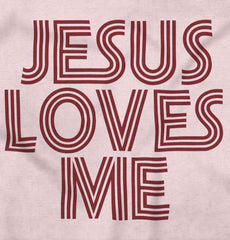Christ Loves Me Toddler Ruffled Trim T-Shirt-Direct To Garment Print-Brisco Baby