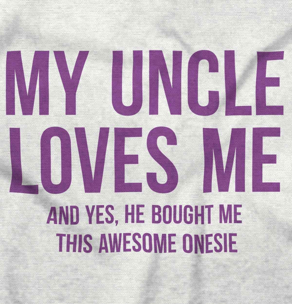 Uncle Loves Me Bough Baby Ruffled Trim Romper-Direct To Garment Print-Brisco Baby