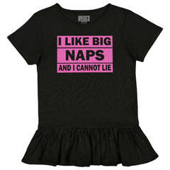 Big Naps Toddler Ruffle Bottom Tee-Direct To Garment Print-Brisco Baby