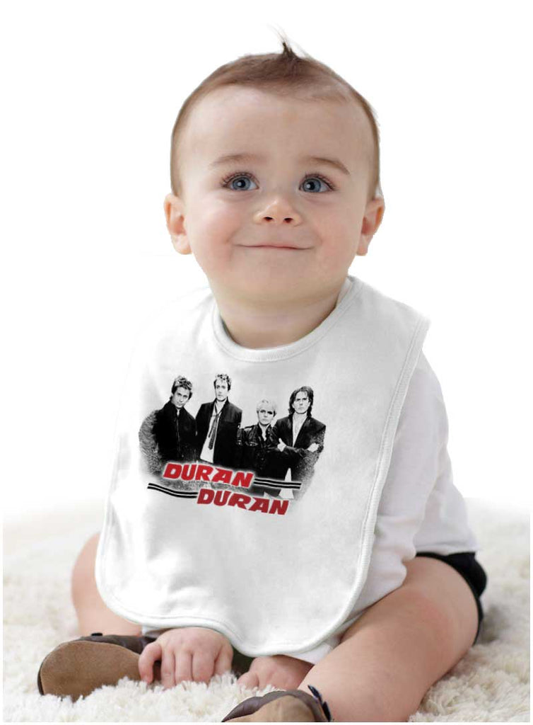 Duran Duran Lines Infant Baby Bib-Direct To Garment Print-Brisco Baby