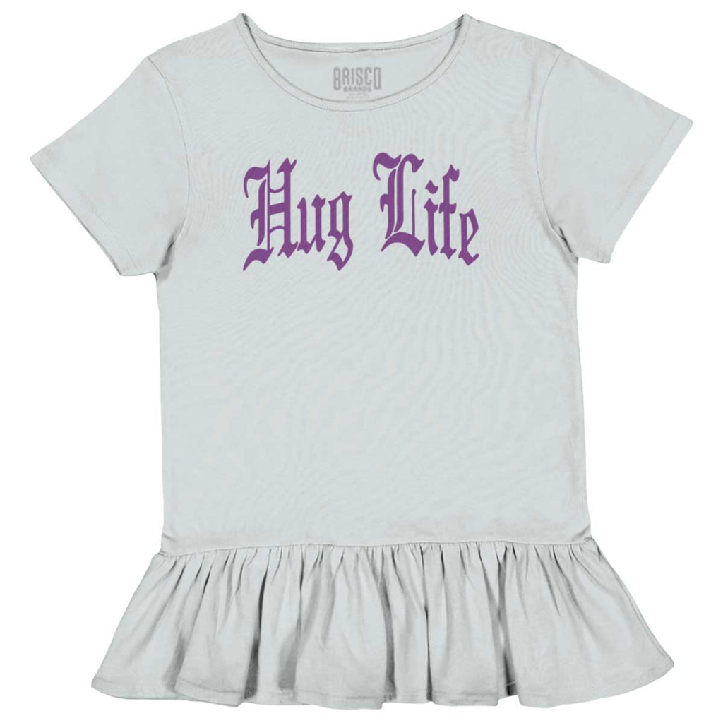 Hug Life Toddler Ruffle Bottom Tee-Direct To Garment Print-Brisco Baby