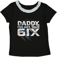 Got Your Six Toddler Ruffled Trim T-Shirt-Direct To Garment Print-Brisco Baby