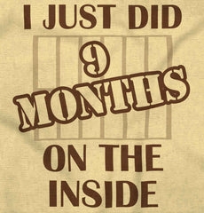 9 Months On The Inside Romper Bodysuit-Direct To Garment Print-Brisco Baby