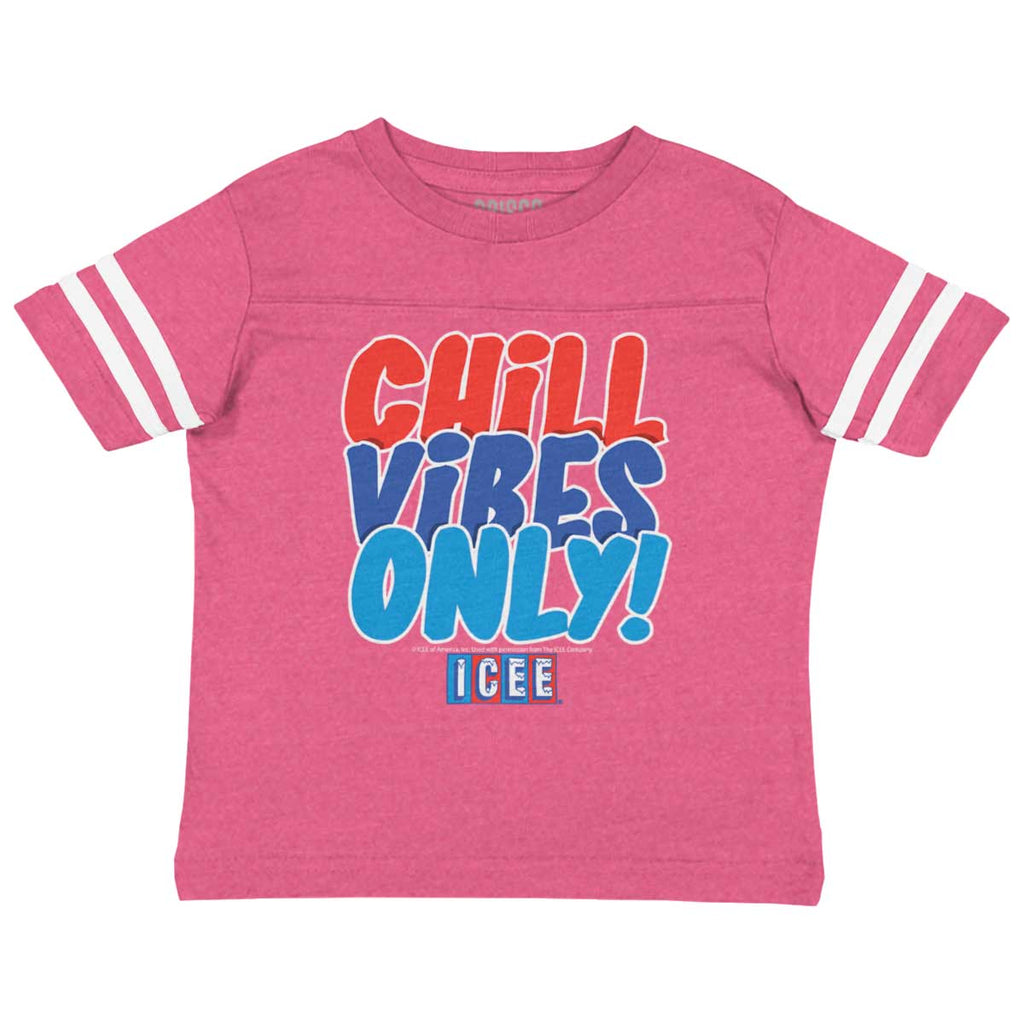 Chill Vibes Only Toddler Football Jersey Tee-Direct To Garment Print-Brisco Baby