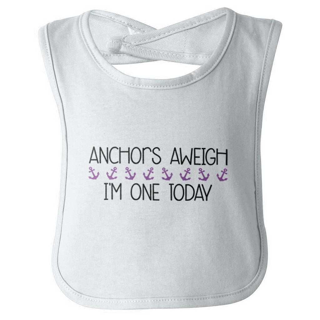 Anchors Aweigh Infant Baby Bib-Direct To Garment Print-Brisco Baby