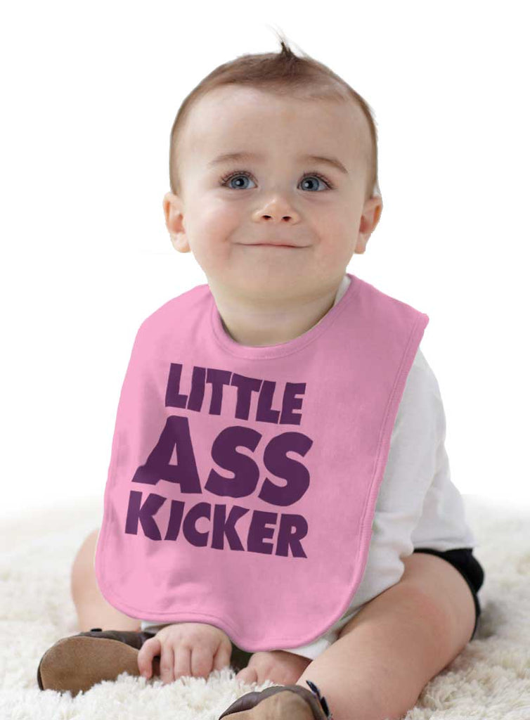 Little Ass Kicker Infant Baby Bib-Direct To Garment Print-Brisco Baby