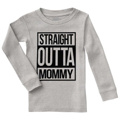Straight Outta Mommy Solid Baby Pajama Top-Direct To Garment Print-Brisco Baby