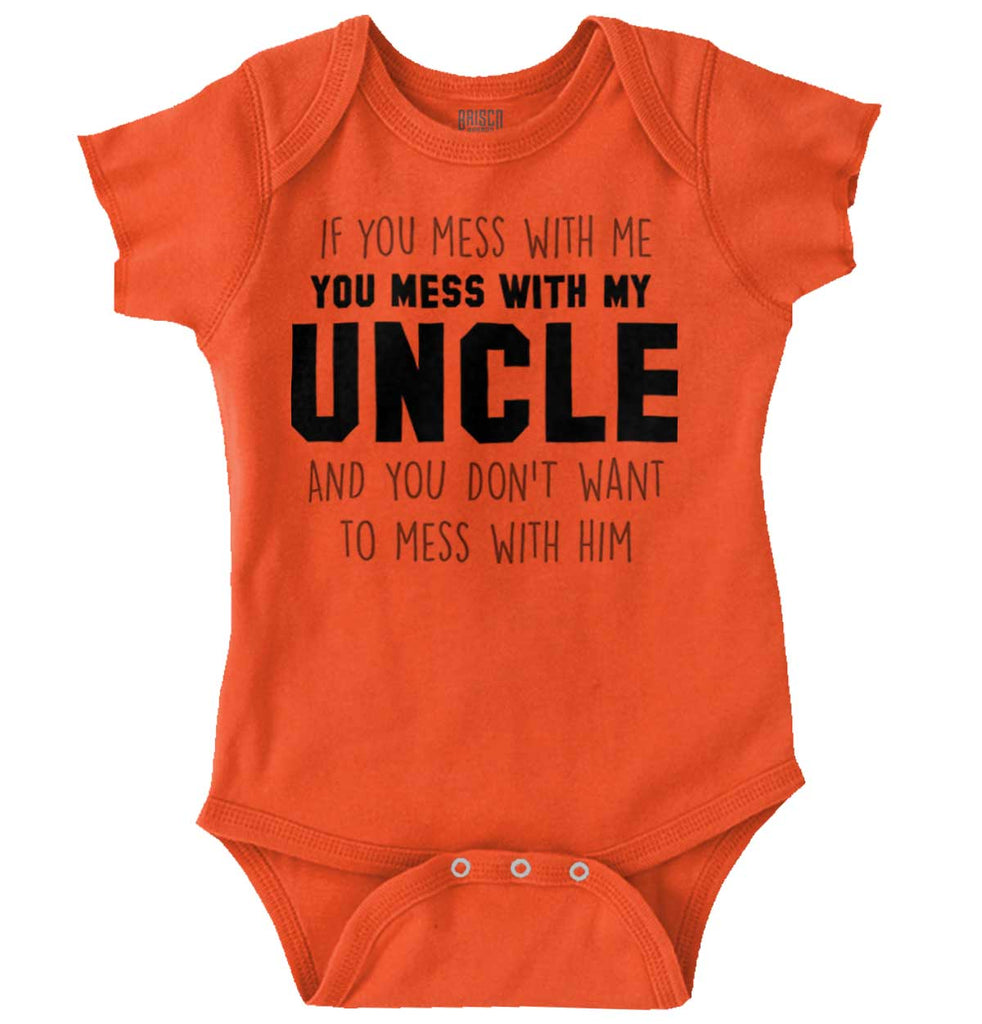 Mess With My Uncle Romper Bodysuit-Direct To Garment Print-Brisco Baby